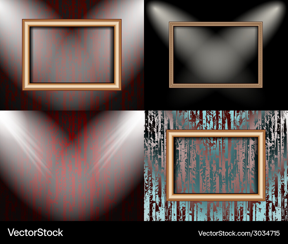 Set of background with frames and spotlights Vector Image