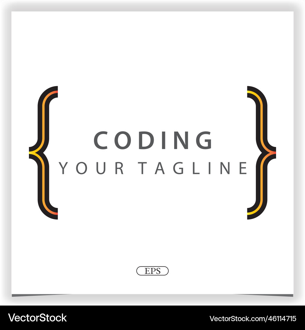 Simple coding or programmer logo premium elegant vector image