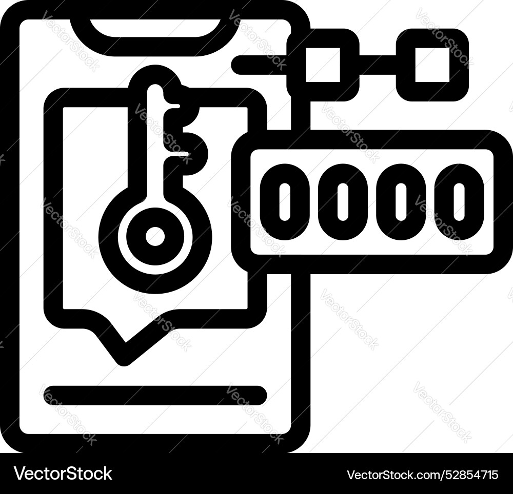 Smartphone showing temperature key and password Smartphone showing temperature key and password vector image