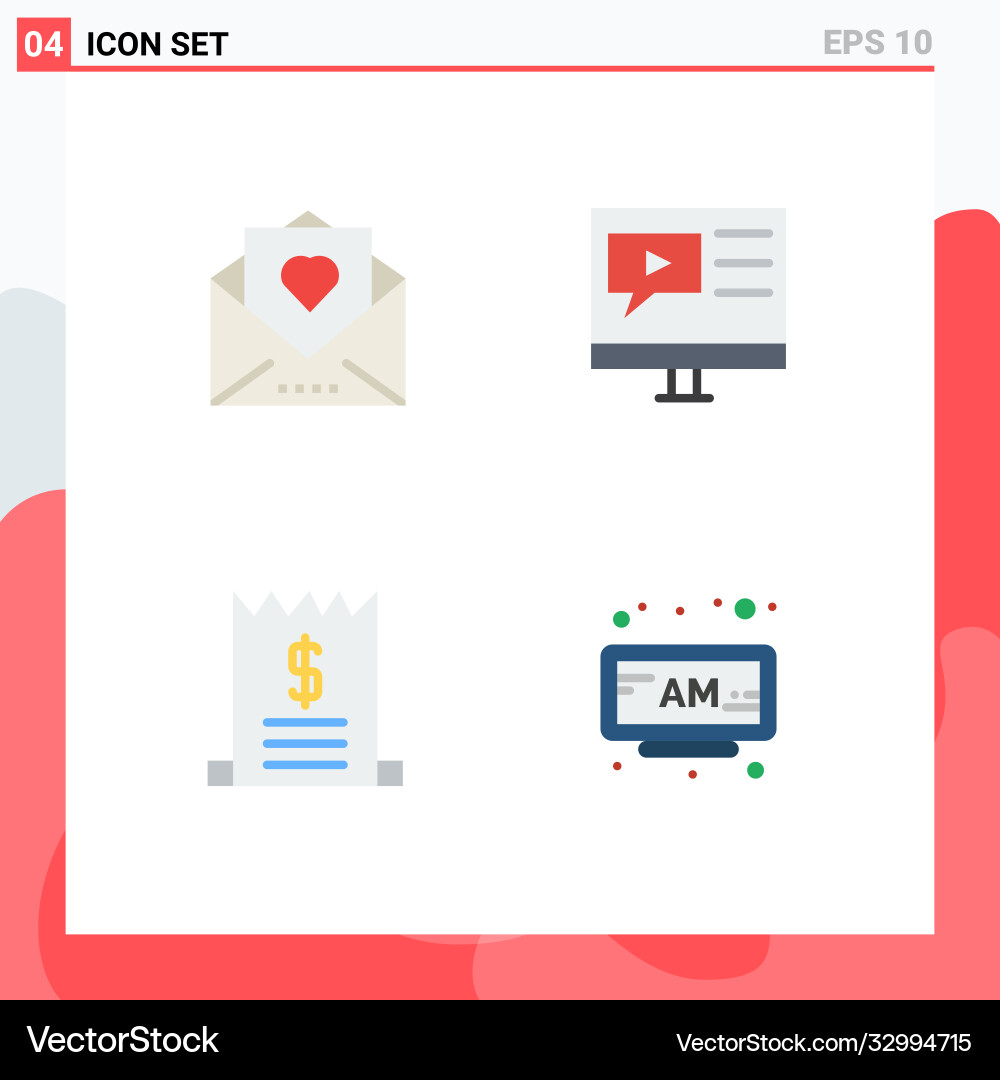 User interface pack 4 basic flat icons Vector Image