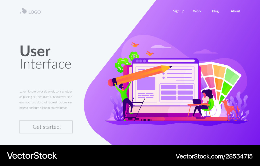 Web design landing page template Web design landing page template vector image