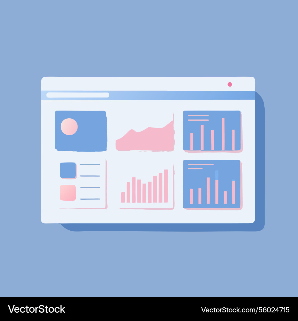 Webpage displaying business analytics dashboard vector image