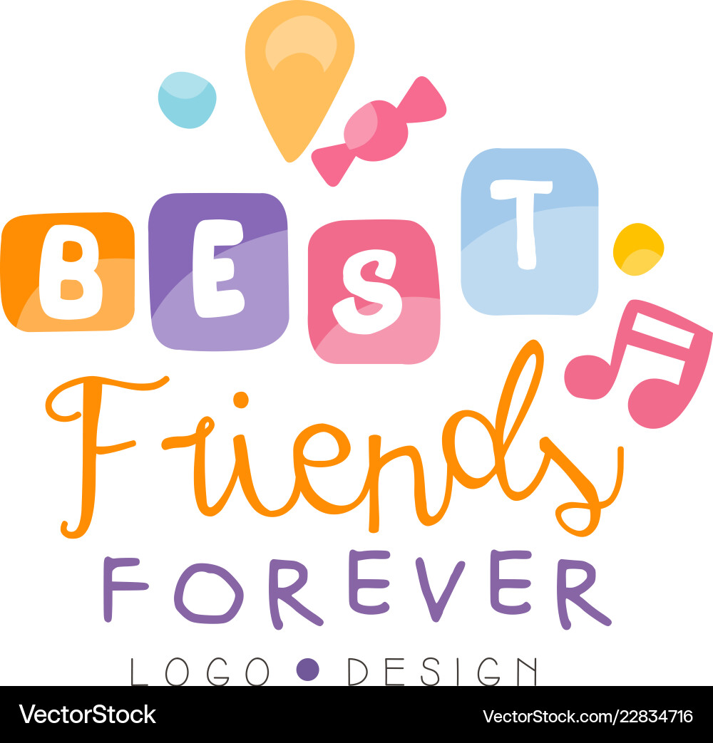Beste Freunde für immer Logo Design glückliche Freundschaft Beste Freunde für immer Logo Design glückliche Freundschaft vektorbild