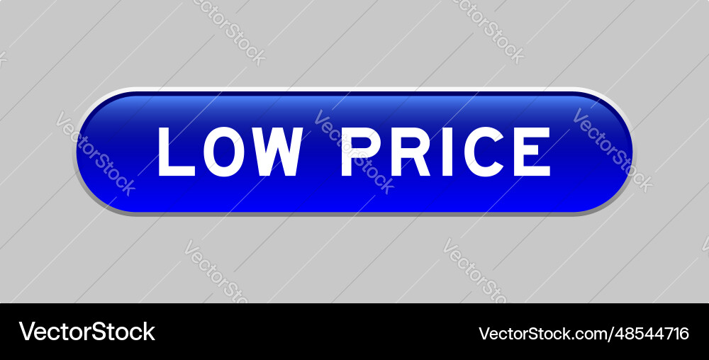 Blue color capsule shape button with word low Blue color capsule shape button with word low vector image