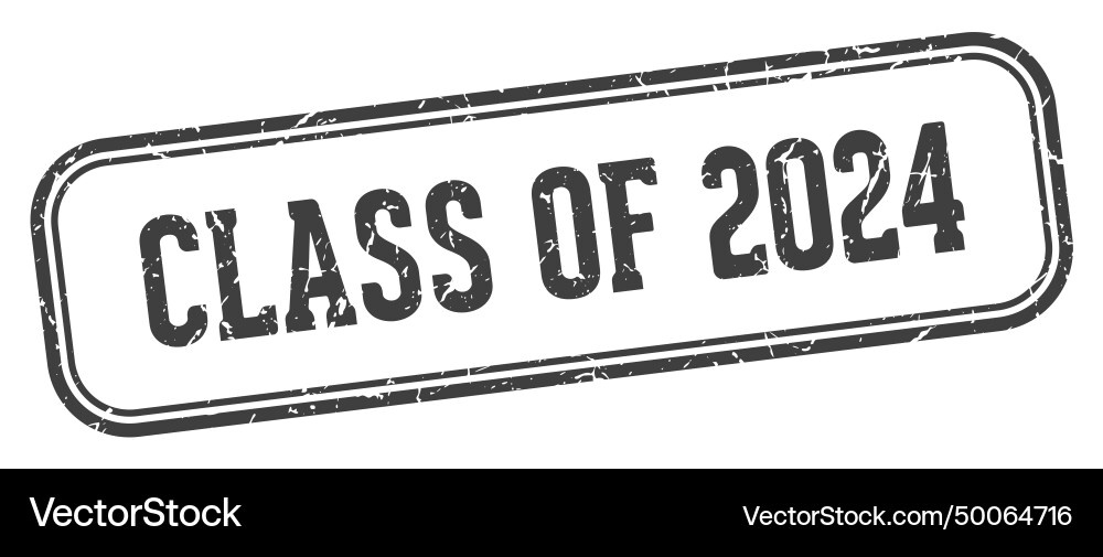 Class of 2024 stamp rectangular Vector Image