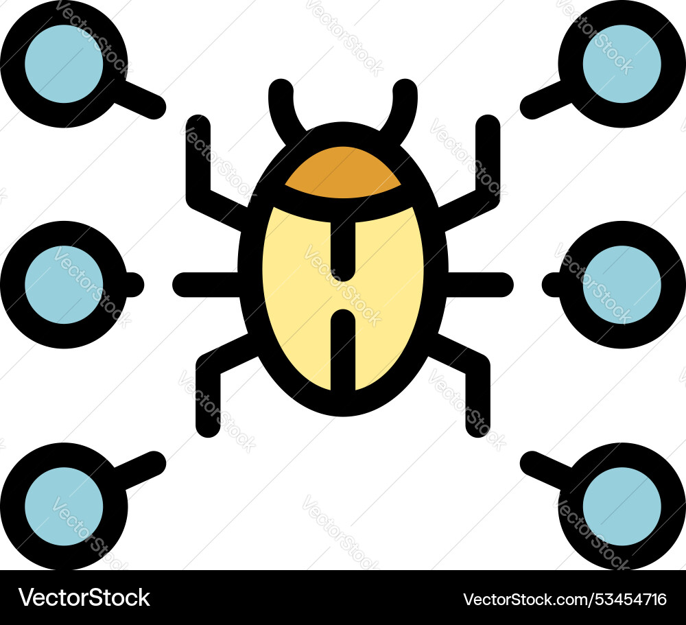 Computer virus detecting spreading through network Vector Image