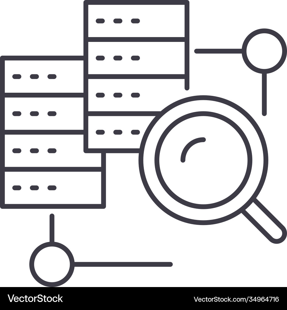 Data query icon linear isolated Data query icon linear isolated vector image