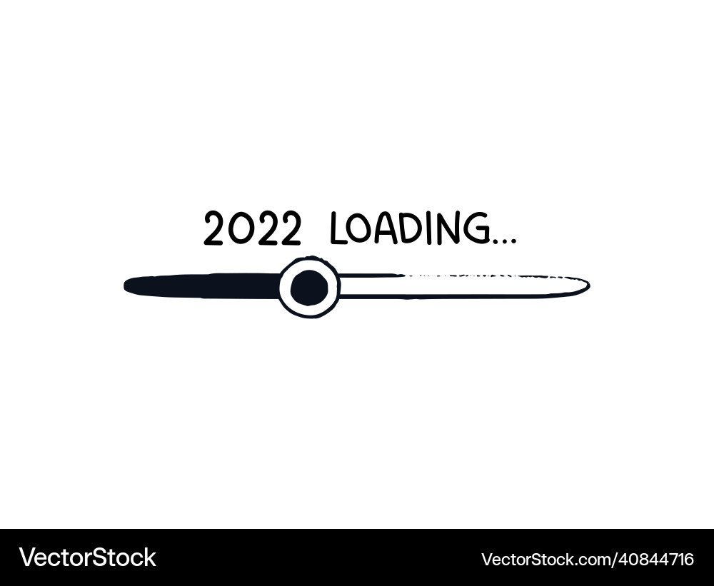 Doodle 2022 loading bar with round slider Doodle 2022 loading bar with round slider vector image