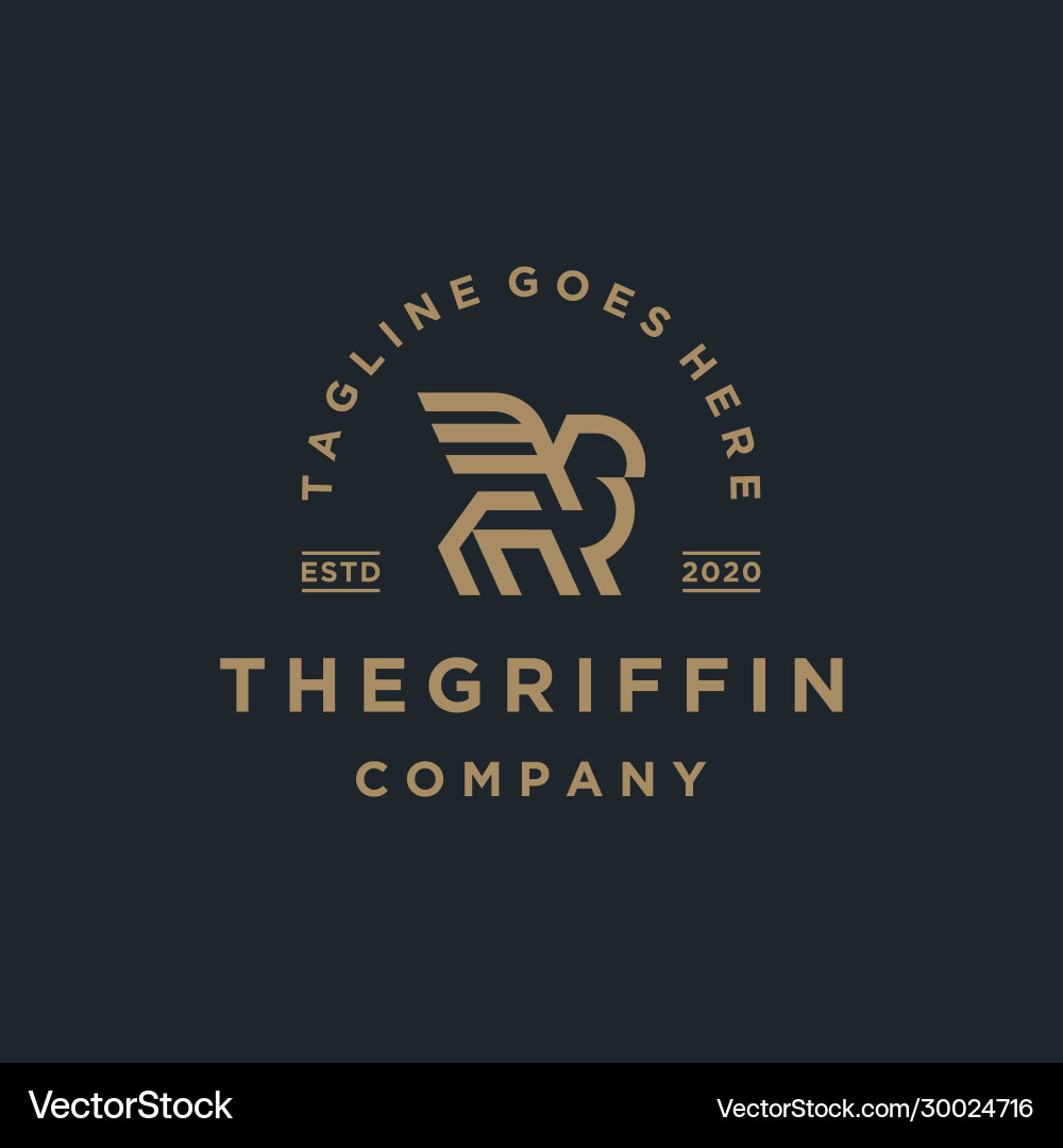 Elegante Griffin Vintage Retro Logo Vorlage Elegante Griffin Vintage Retro Logo Vorlage vektorbild