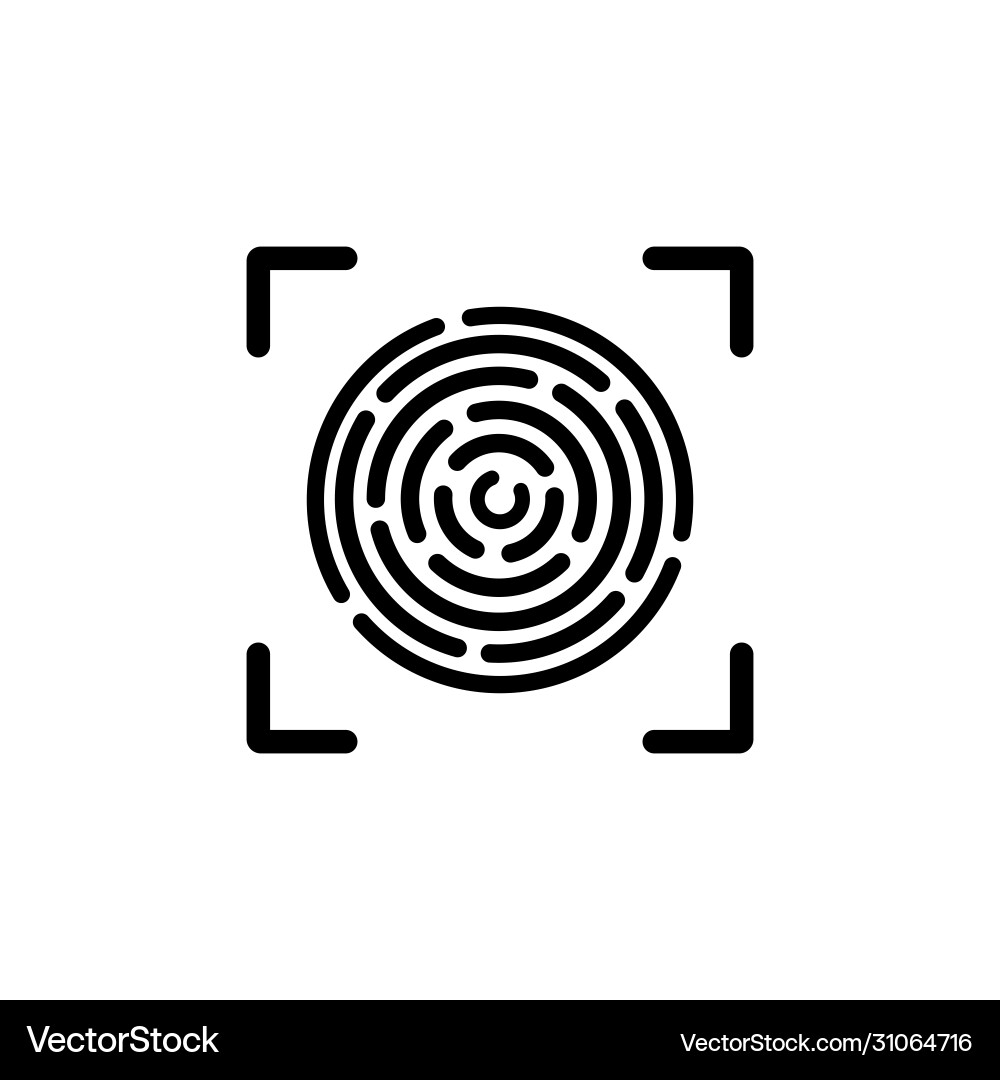 Fingerprint scan icon or touch id on isolated Fingerprint scan icon or touch id on isolated vector image