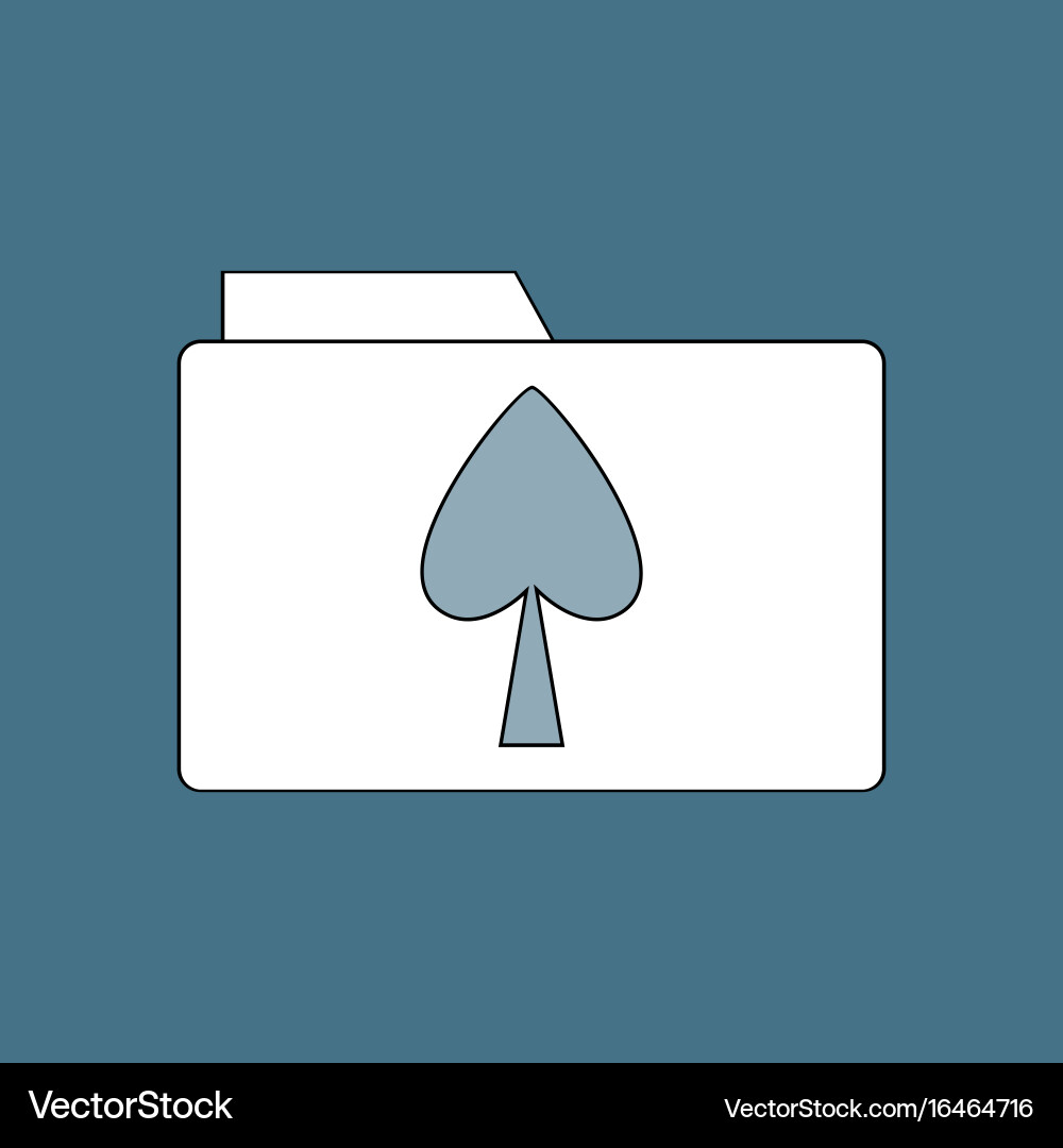 Flat icon design collection spade symbol on folder vector image