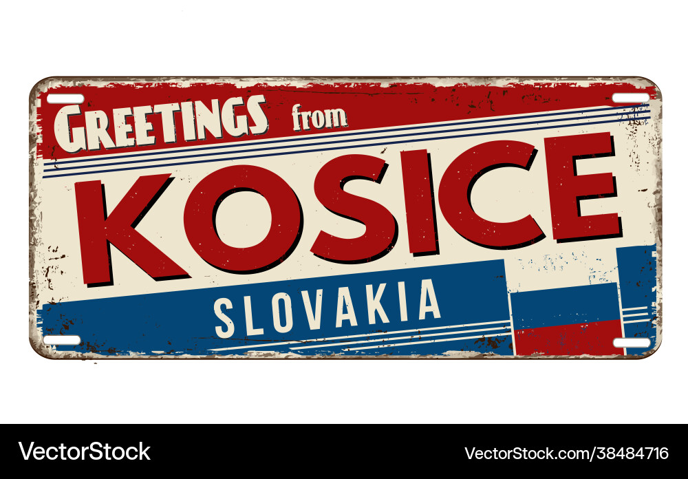 Greetings from Bratislava - Vintage Plate Vector Image