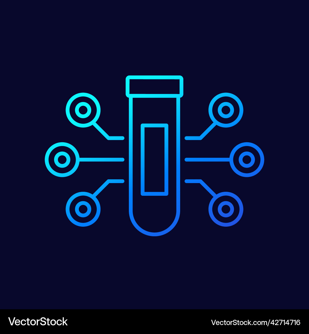 Lab sample analysis line icon Vector Image