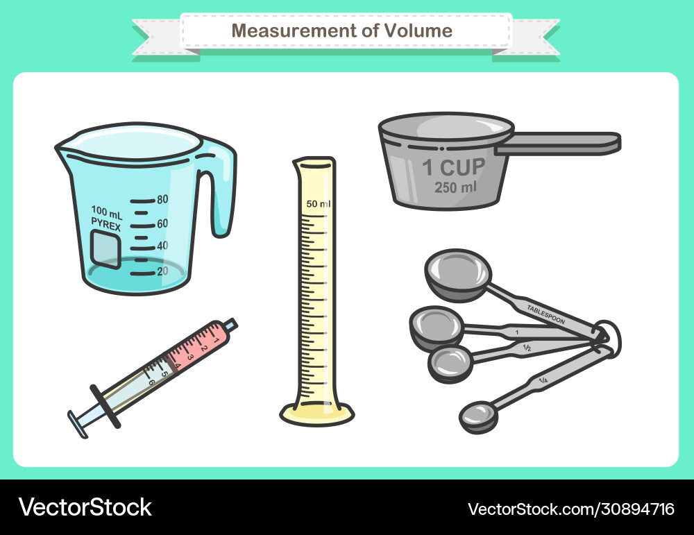 Measurement volume objects such as beaker Vector Image