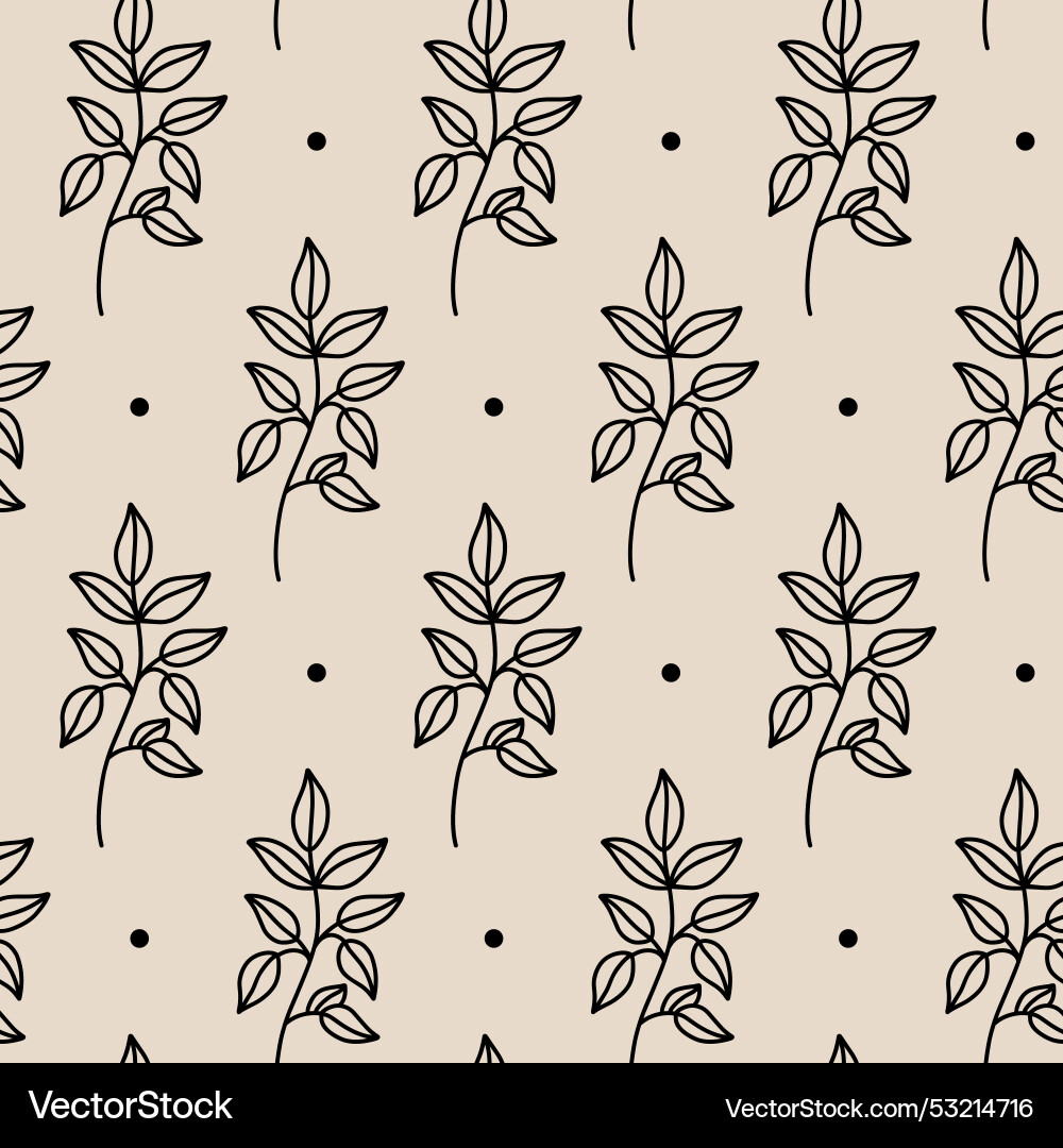 Minimalistic botanical seamless pattern Vector Image
