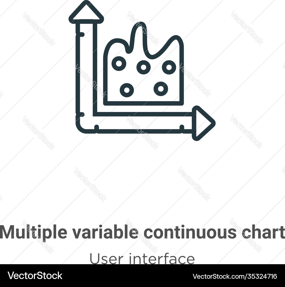 Multiple variable continuous chart outline icon vector image