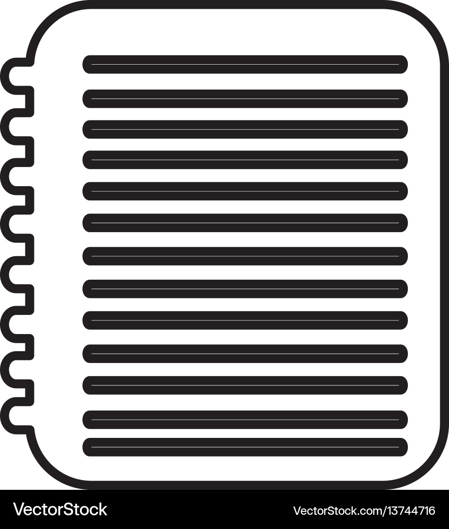 Notebook with paper writing icon vector image