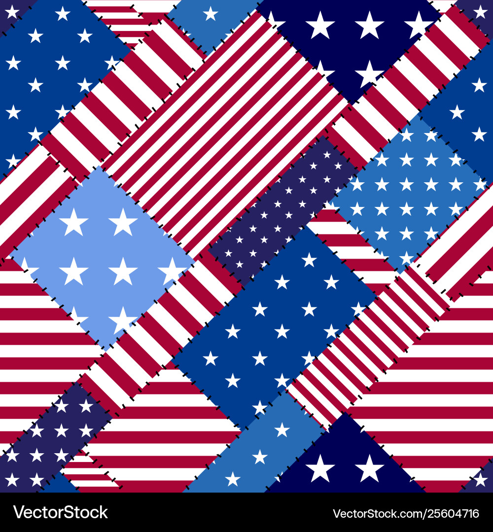 Patchwork textile pattern seamless quilting Patchwork textile pattern seamless quilting Vector Image