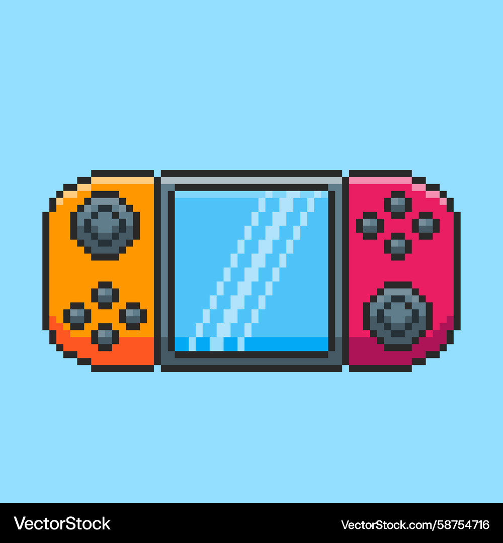 Pixel Art Handheld Game Console Vector Image