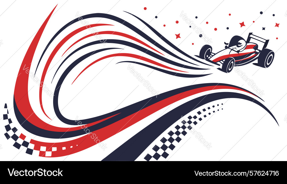 Race car with dynamic speed lines - motion vector image