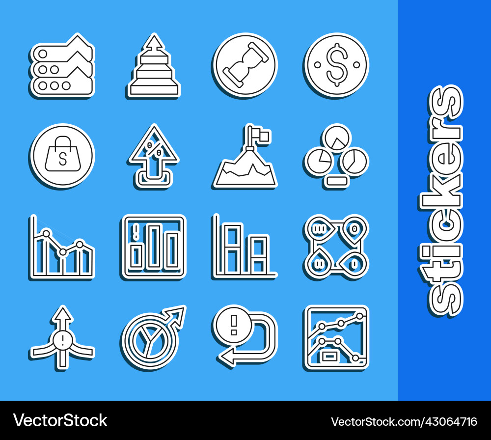 Set line graph chart diagram infographic Set line graph chart diagram infographic vector image