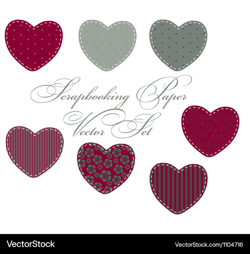 Set of different hearts design elements Vector Image