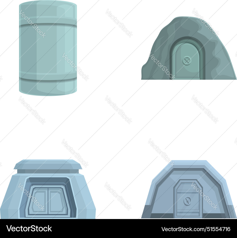 Set of futuristic scifi elements and structures Set of futuristic scifi elements and structures Vector Image