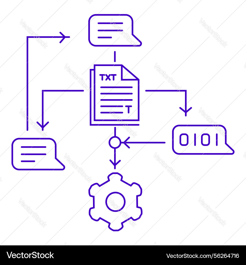 Smart ai text generation processing icon design Smart ai text generation processing icon design vector image