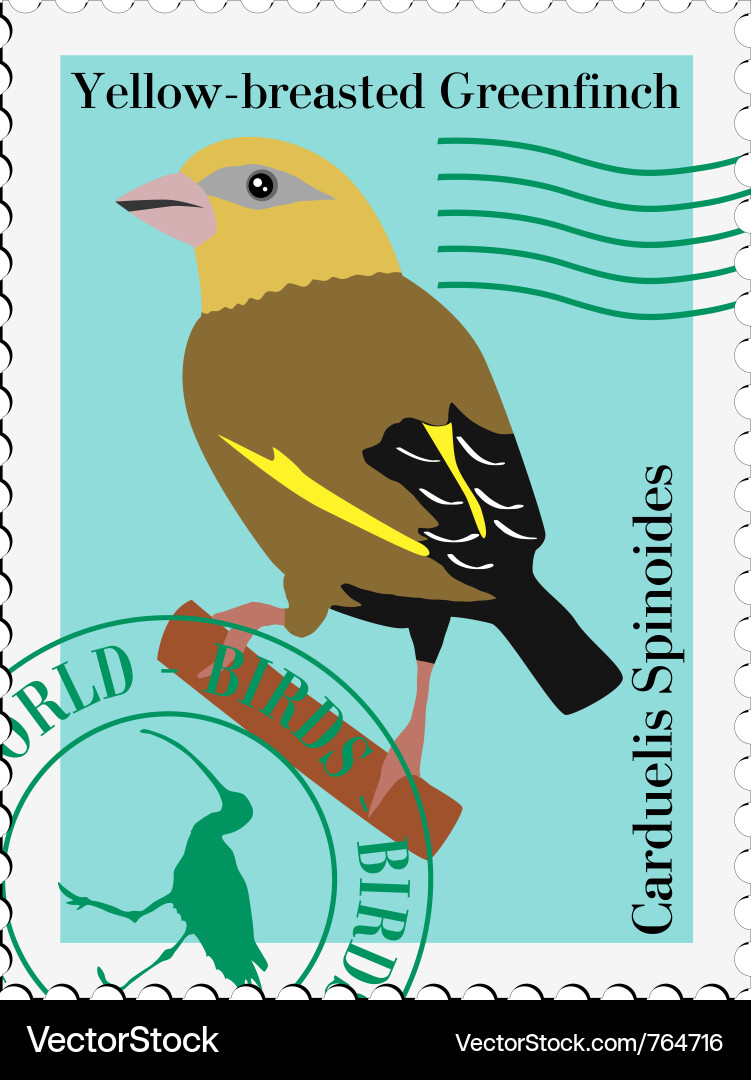 Stamp with image of bird Vector Image
