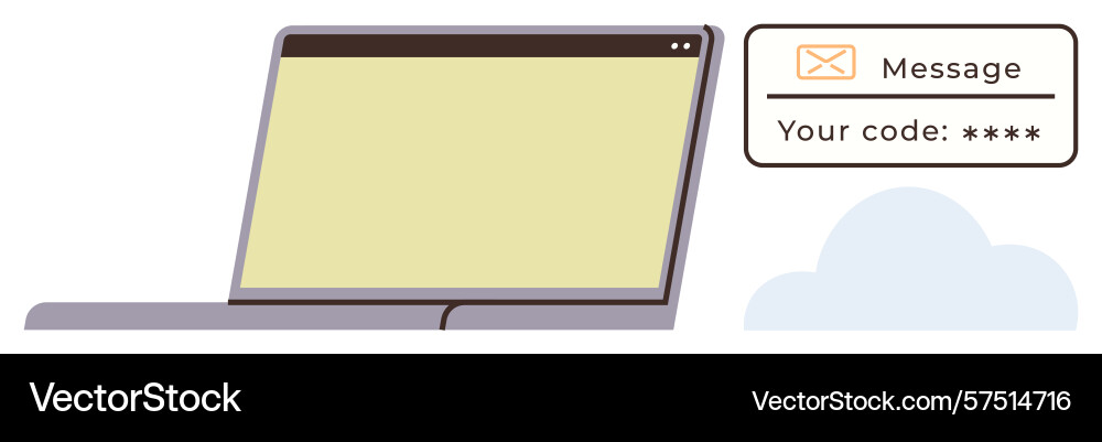 Two-factor authentication code notification Two-factor authentication code notification vector image