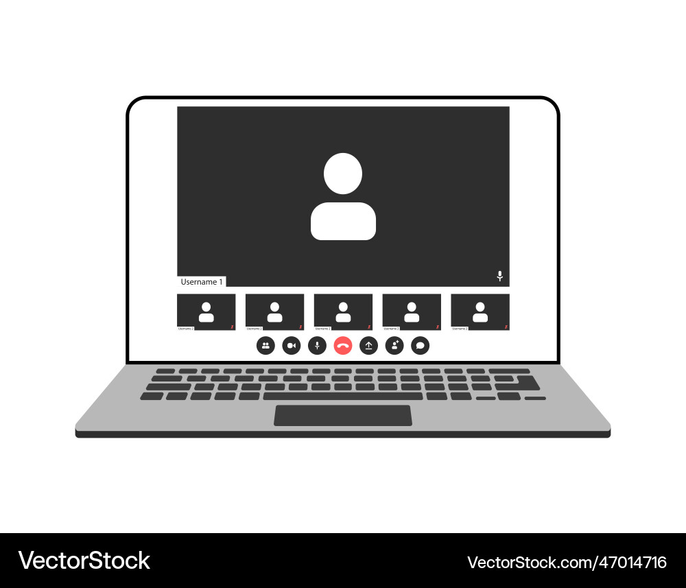 Videocall interface video call screen icons vector image