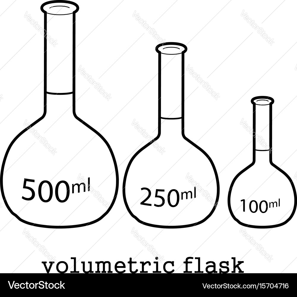 Volumetric flask icon outline – Royalty-Free Vector | VectorStock, image size:1000x1000