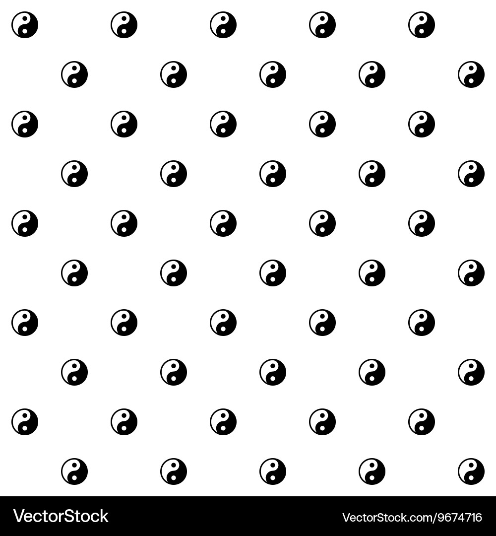 Yin-yang round symbols one color seamless pattern vector image