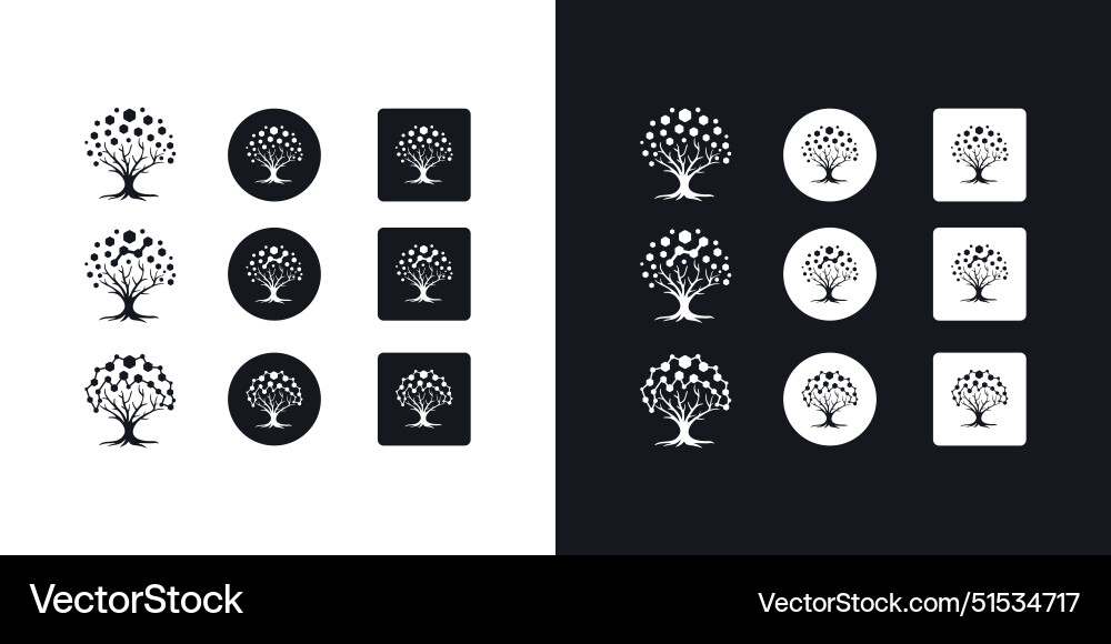 20 treehex data Vector Image