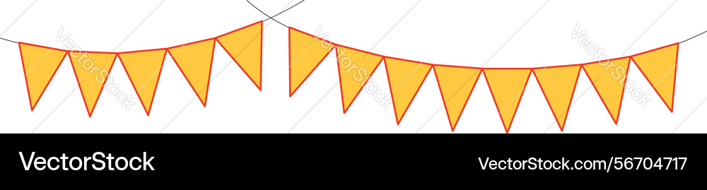 Bunting little flags hanging on string isolated Bunting little flags hanging on string isolated vector image