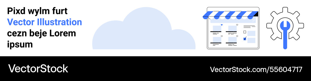 Conceptual shop symbol with website interface Conceptual shop symbol with website interface vector image