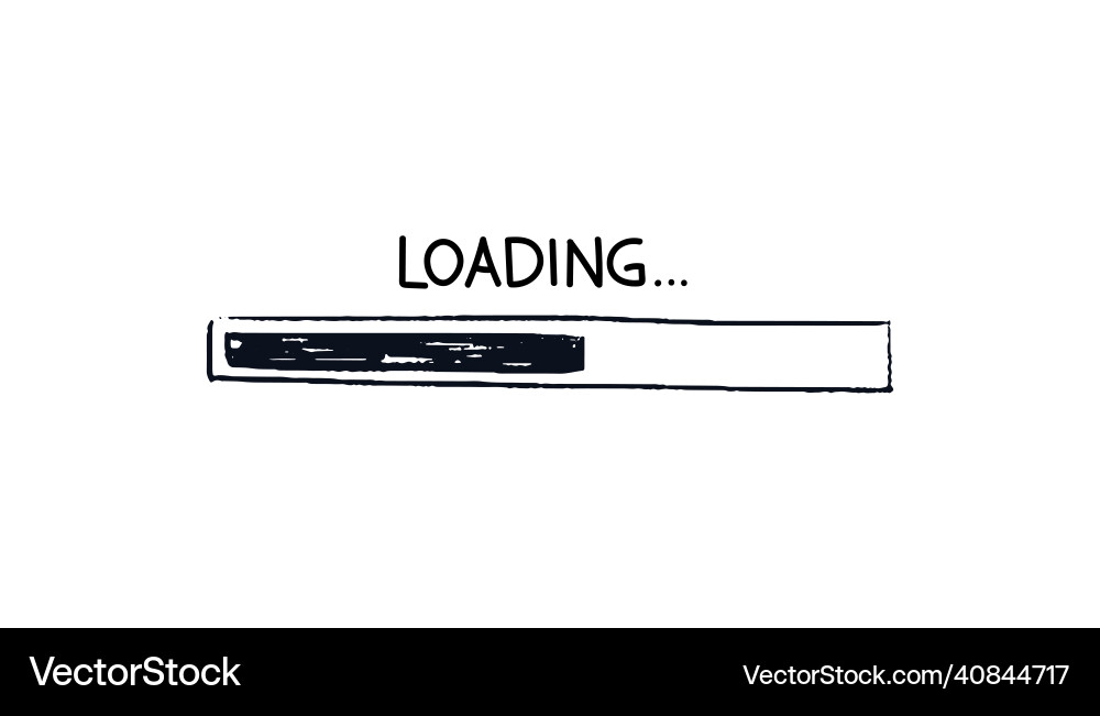 Doodle strip loading bar isolated rectangular Doodle strip loading bar isolated rectangular vector image