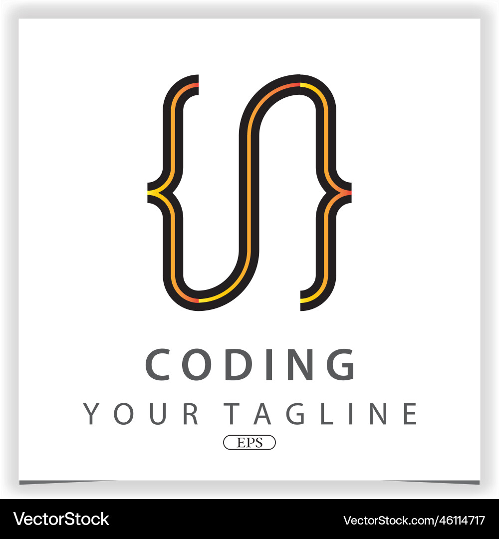 Einfache Codierung oder Programmierer Logo Premium elegant vektorbild