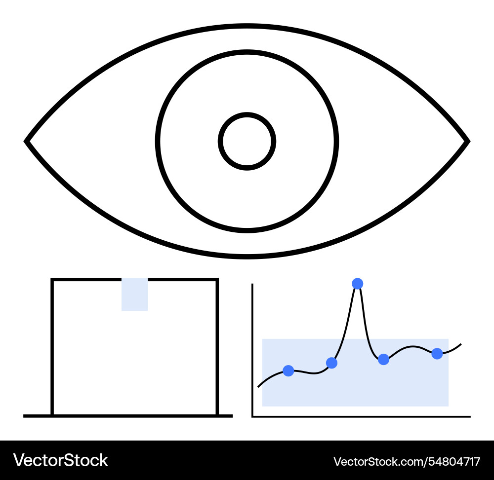 Eye icon with graphs representing data analysis Eye icon with graphs representing data analysis vector image