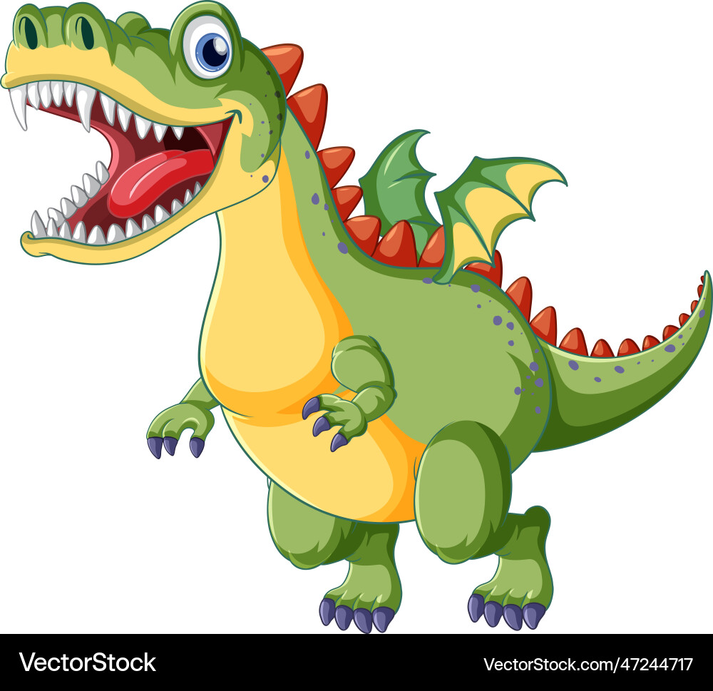Fairy tail dinosaur cartoon character Fairy tail dinosaur cartoon character vector image