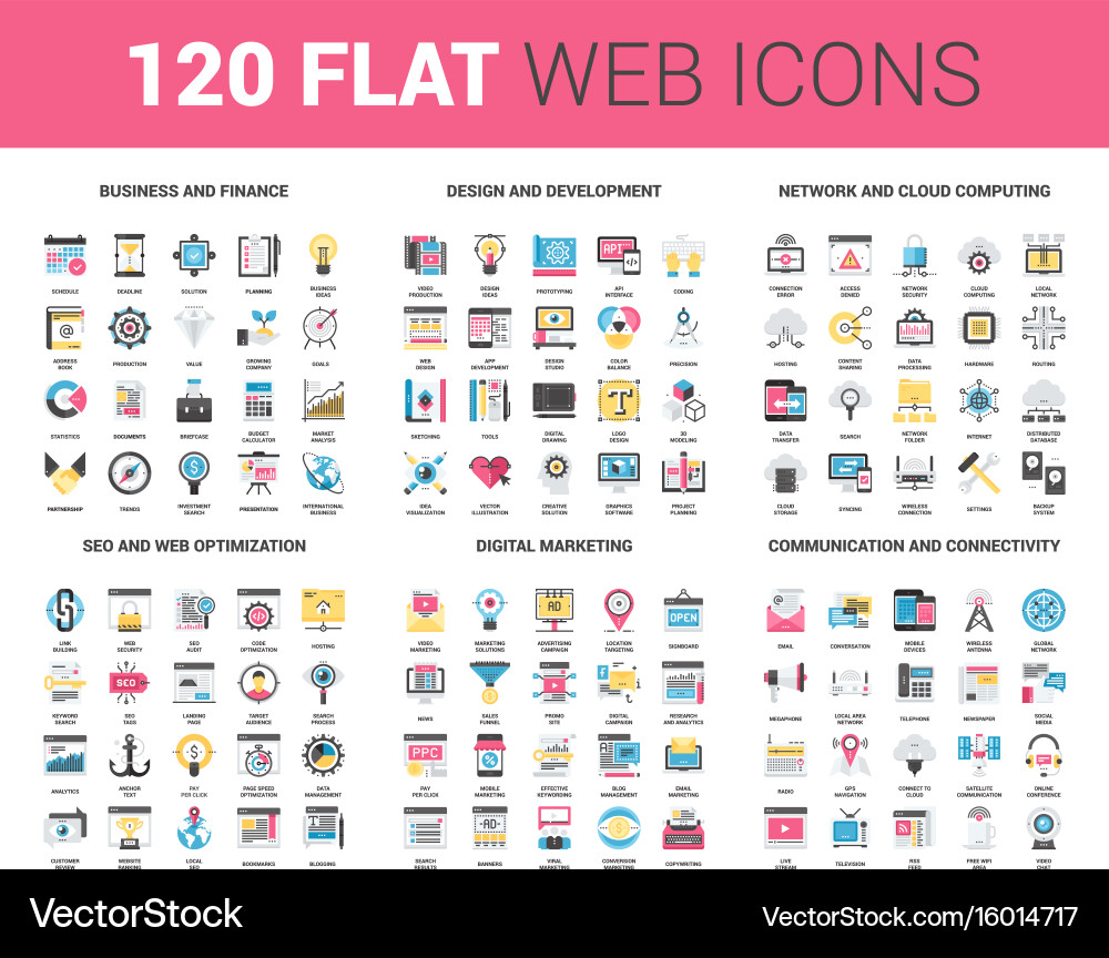 Flat Web Icons - Business & Tech vector image