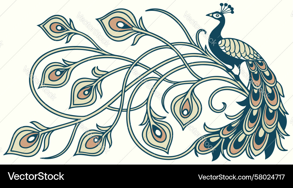 Geometric Peacock Feather Array Vector Image