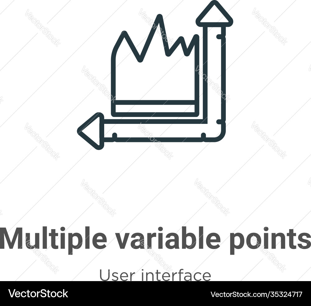 Mehrere variable Punkte Liniendiagramm Kontur Symbol Vektorbild