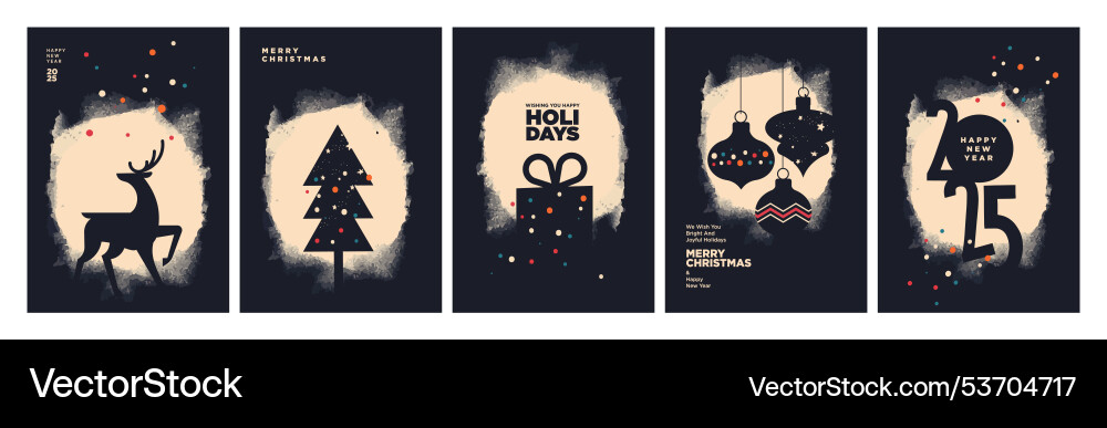 Merry christmas and happy new year greeting cards Merry christmas and happy new year greeting cards vector image