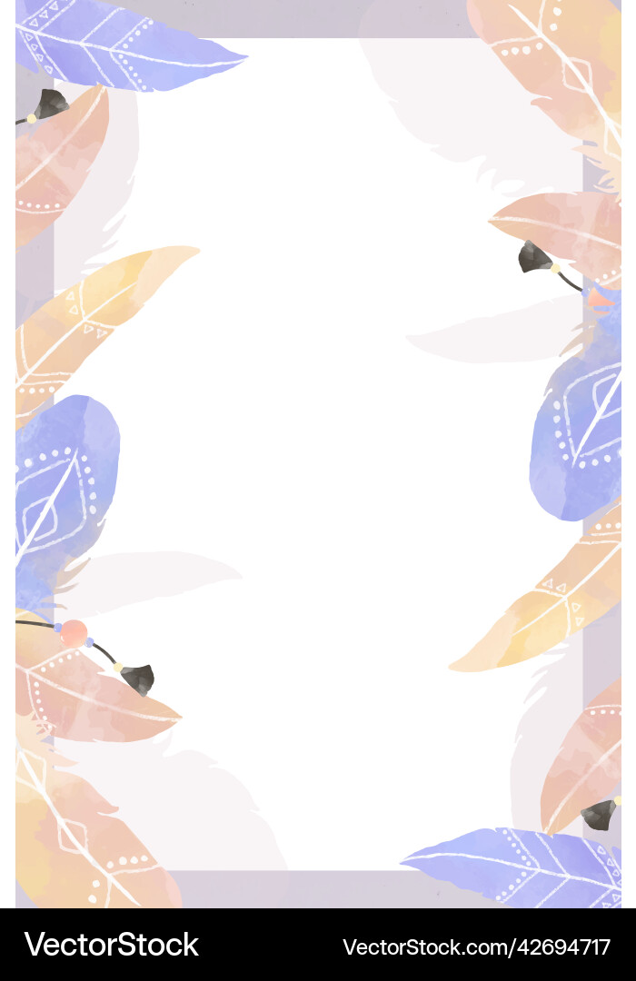Rectangular boho style frame Rectangular boho style frame vector image