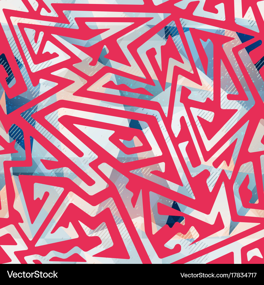 Red maze seamless pattern vector image