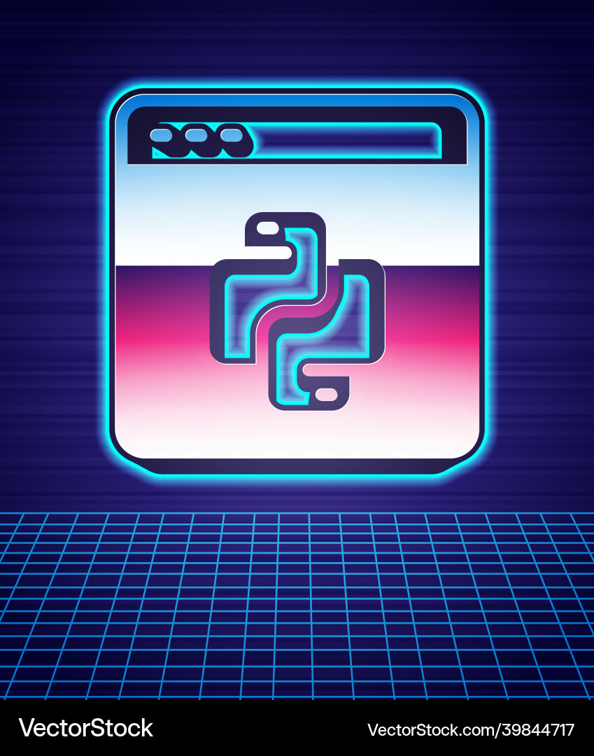 Retro Stil Python Programmiersprache Symbol Vektorbild