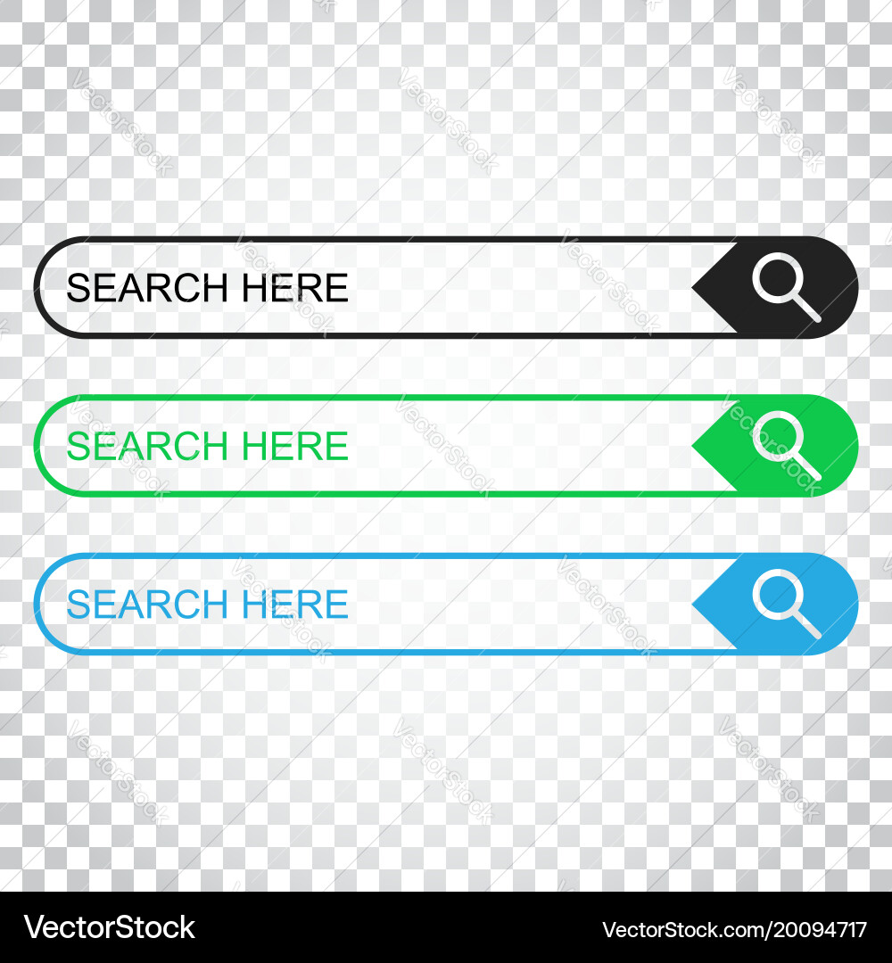 Search bar field set interface elements vector image