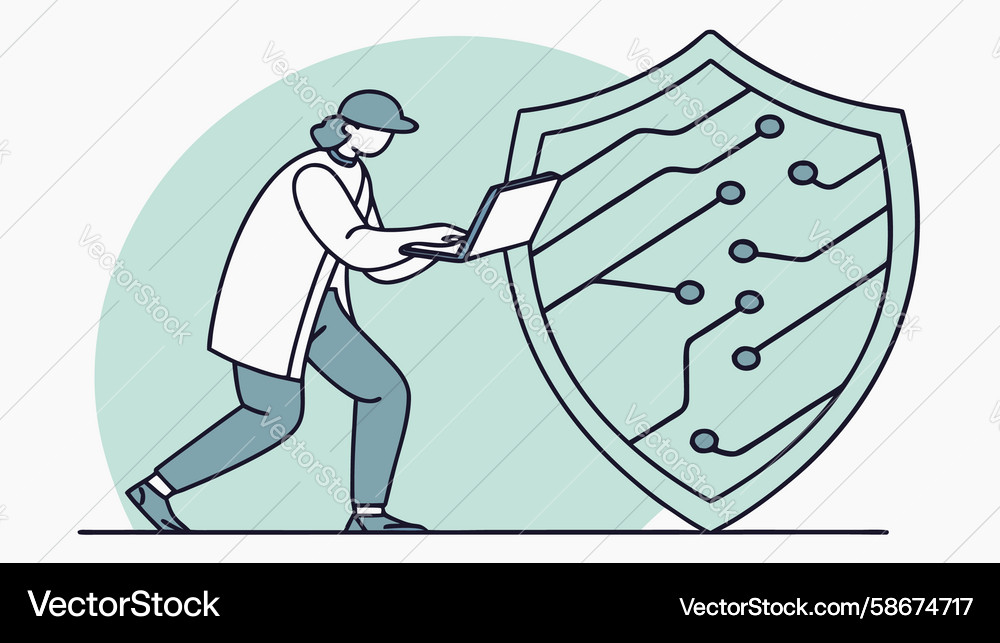 Secure digital communication and data protection Vector Image