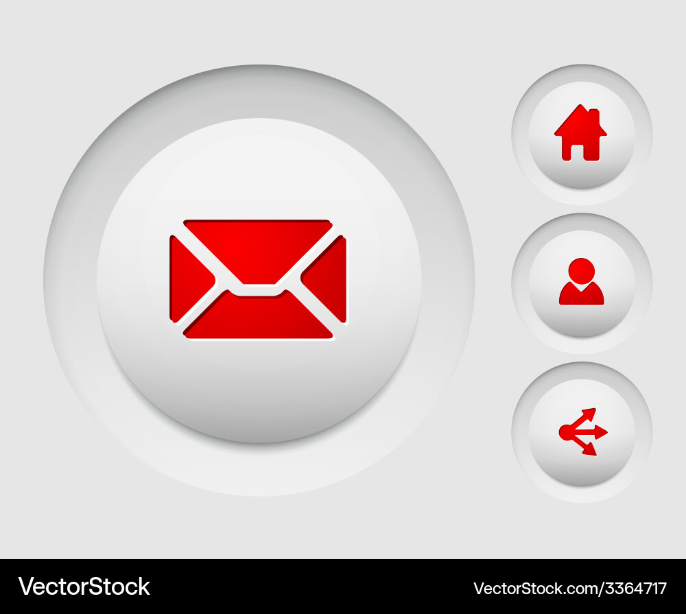 Set of simple web circle buttons home share users Vector Image